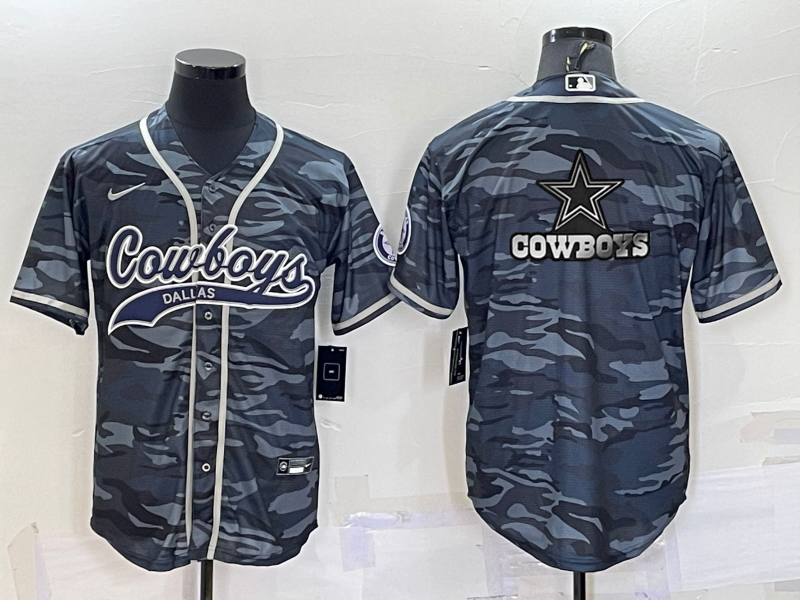 Men's Dallas Cowboys Grey Camouflage Game Jersey1 football jersey product view 1