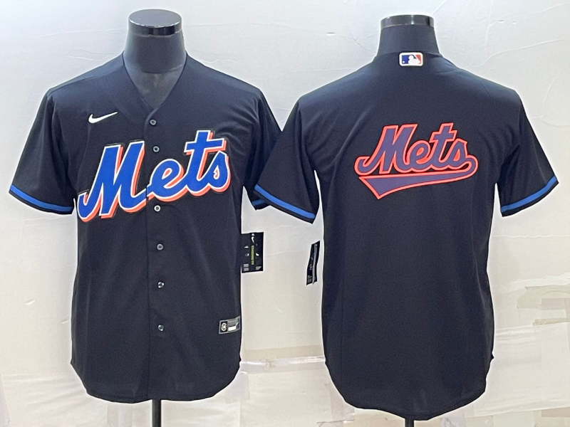 Men's New York Mets Black 2022 Alternate Replica Team Jersey baseball jersey product view 1