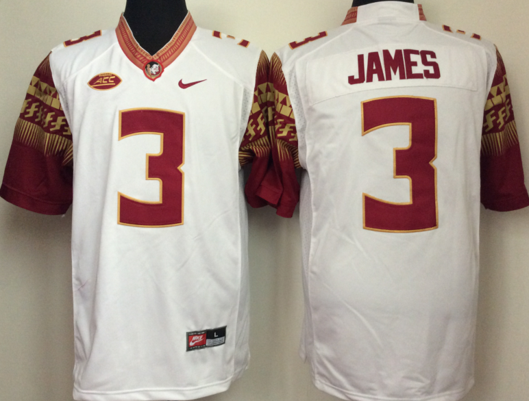 Men's Florida State Seminoles Derwin James #3 White Player Game Jersey sports jersey product view 1