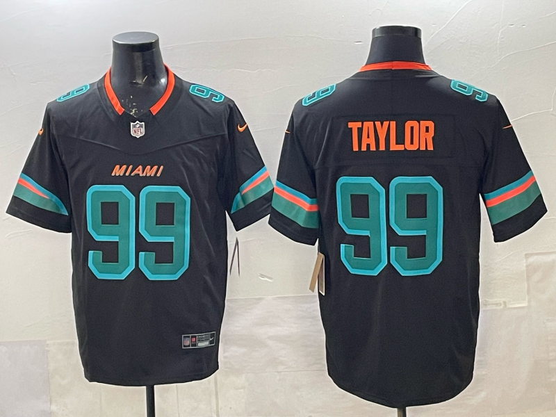 Men's Miami Dolphins Jason Taylor Pitch Blue 2025 Rivalries Collection Limited Jersey football jersey product view 1