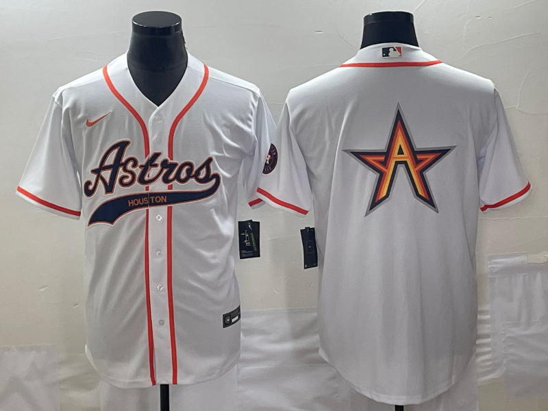 Men's Houston Astros White Alternate Replica Jersey1 Joint Edition baseball jersey product view 1