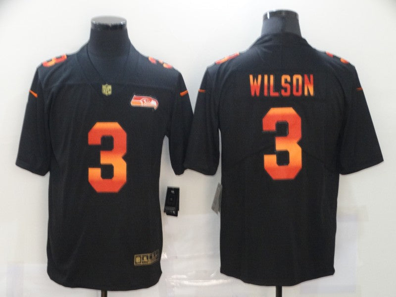 Men's Seattle Seahawks #3 Russell Wilson Black Player Game Jersey1 football jersey product view 1