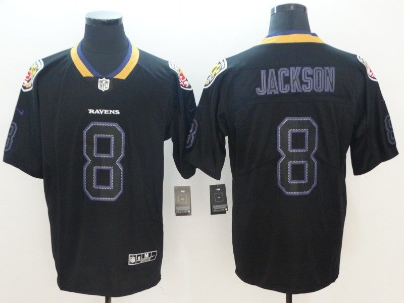 Men's Baltimore Ravens Lamar Jackson #8 Black Authentic Game Jersey1 football jersey product view 1