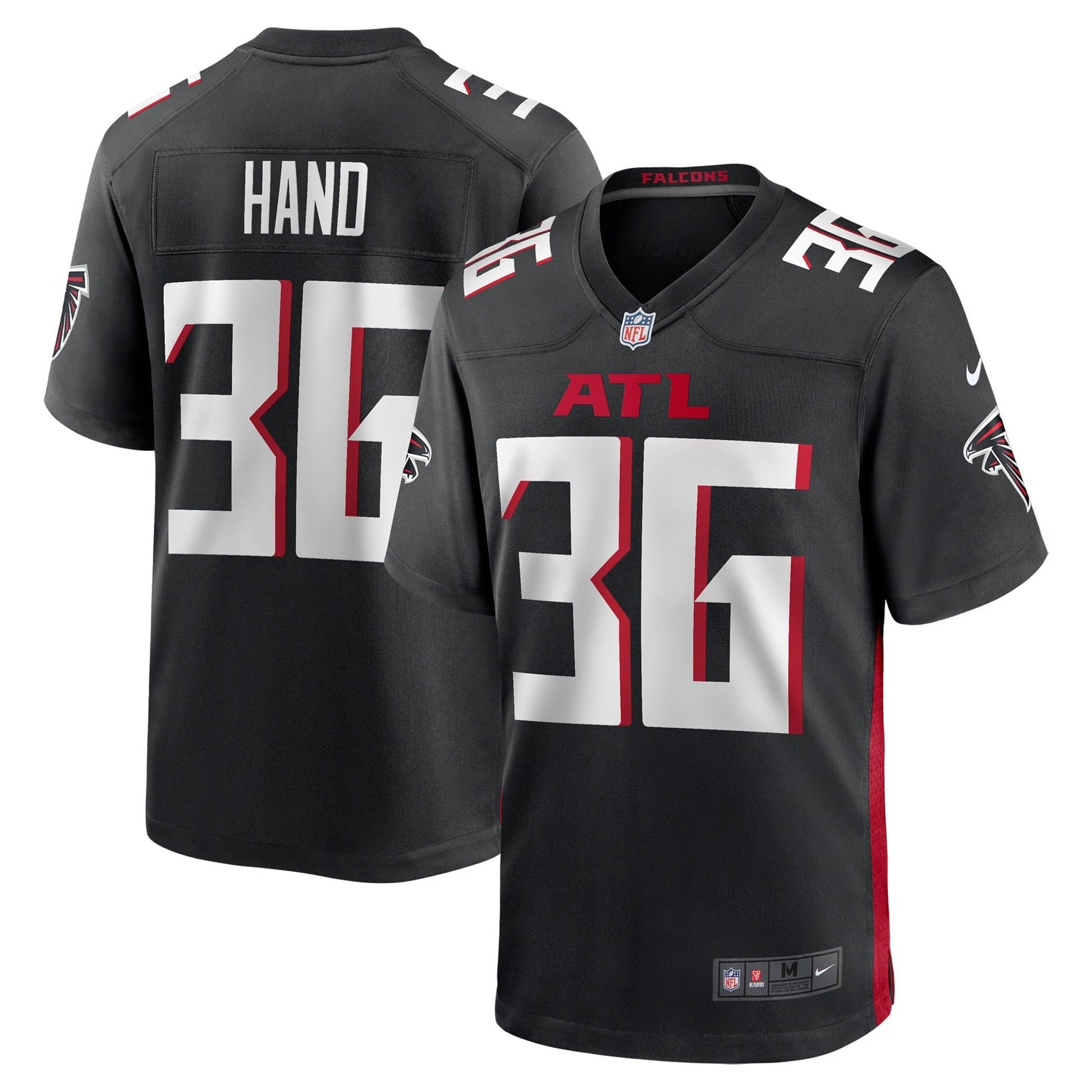 Harrison Hand Atlanta Falcons Team Game Jersey - Black football jersey product view 1