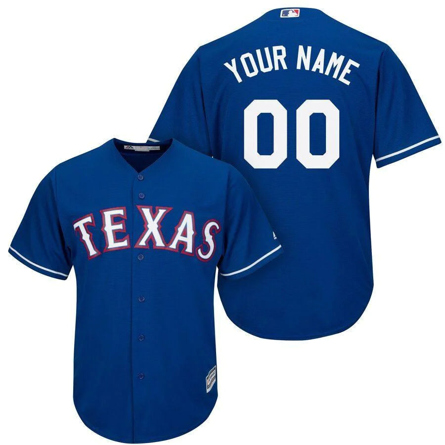 Men's Texas Rangers Custom Authentic Game Jersey1 Blue baseball jersey product view 1