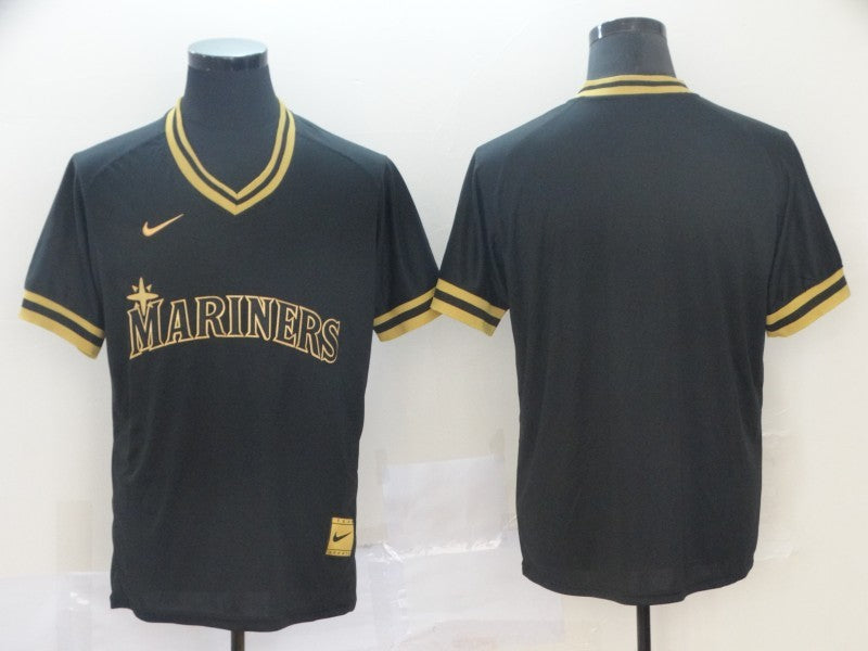 Men's Seattle Mariners Black Replica Blank Jersey1 baseball jersey product view 1