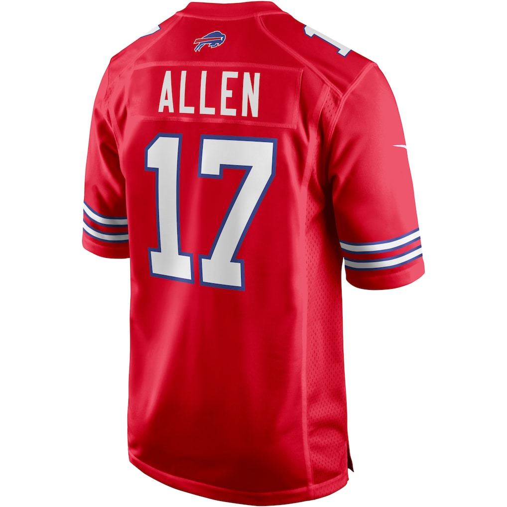 B.Bills #17 Josh Allen Red Alternate Game Player Jersey football jersey product view 1