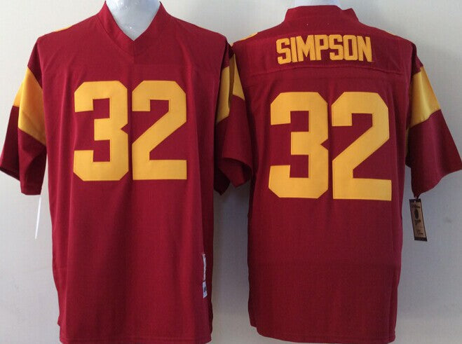Men's USC Trojans O.J. Simpson #32 Cardinal Player Game Jersey sports jersey product view 1
