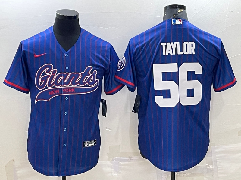 Men's New York Giants Lawrence Taylor Blue Player Jersey Joint Edition football jersey product view 1