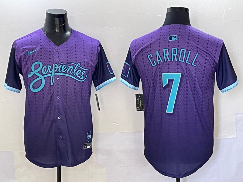 Men's Arizona Diamondbacks Corbin Carroll Purple 2025 City Connect Limited Player Jersey baseball jersey product view 1