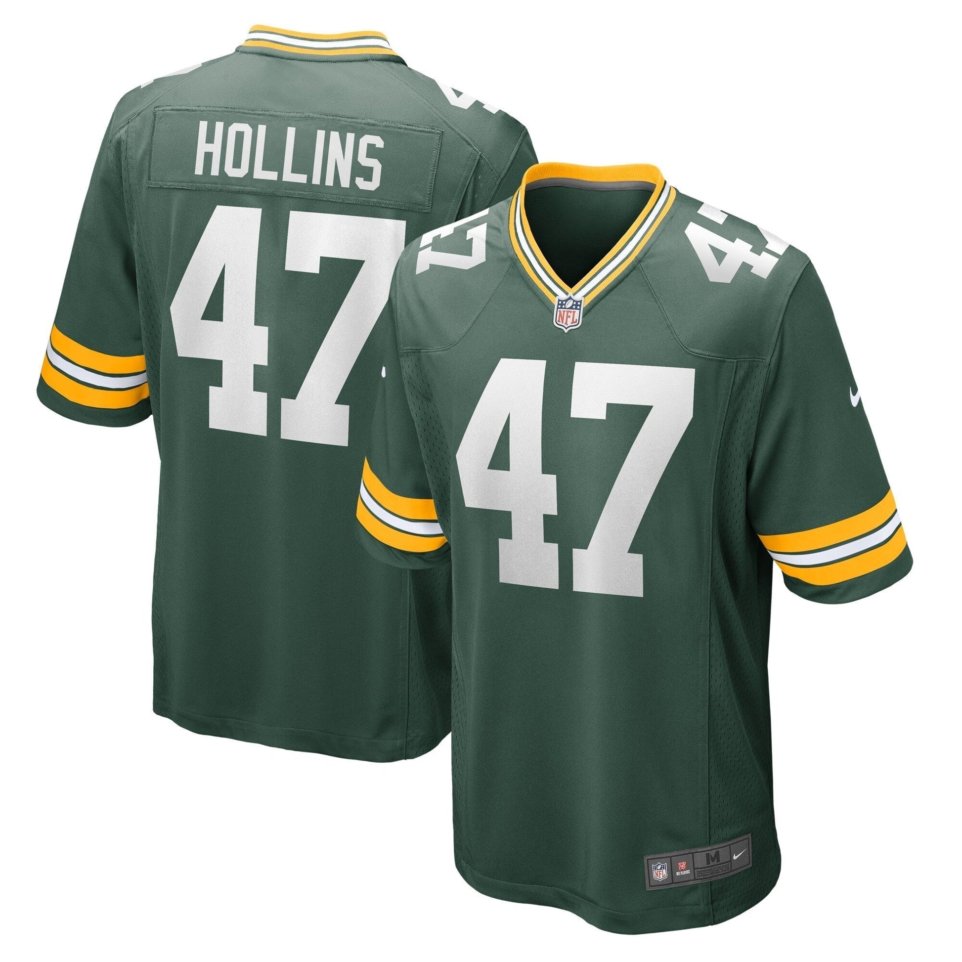 Justin Hollins Green Bay Packers Home Game Jersey - Green football jersey product view 1