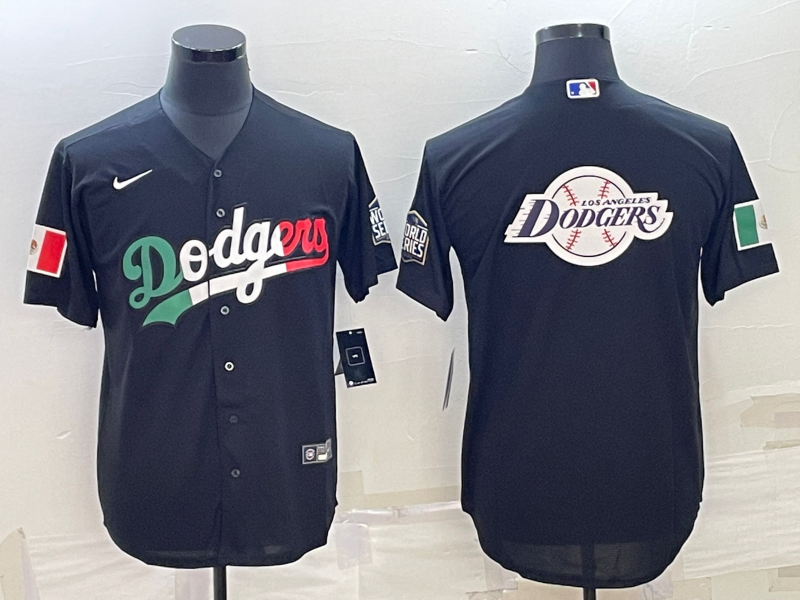 Men's Los Angeles Dodgers Black Alternate Replica Player Name Jersey baseball jersey product view 1