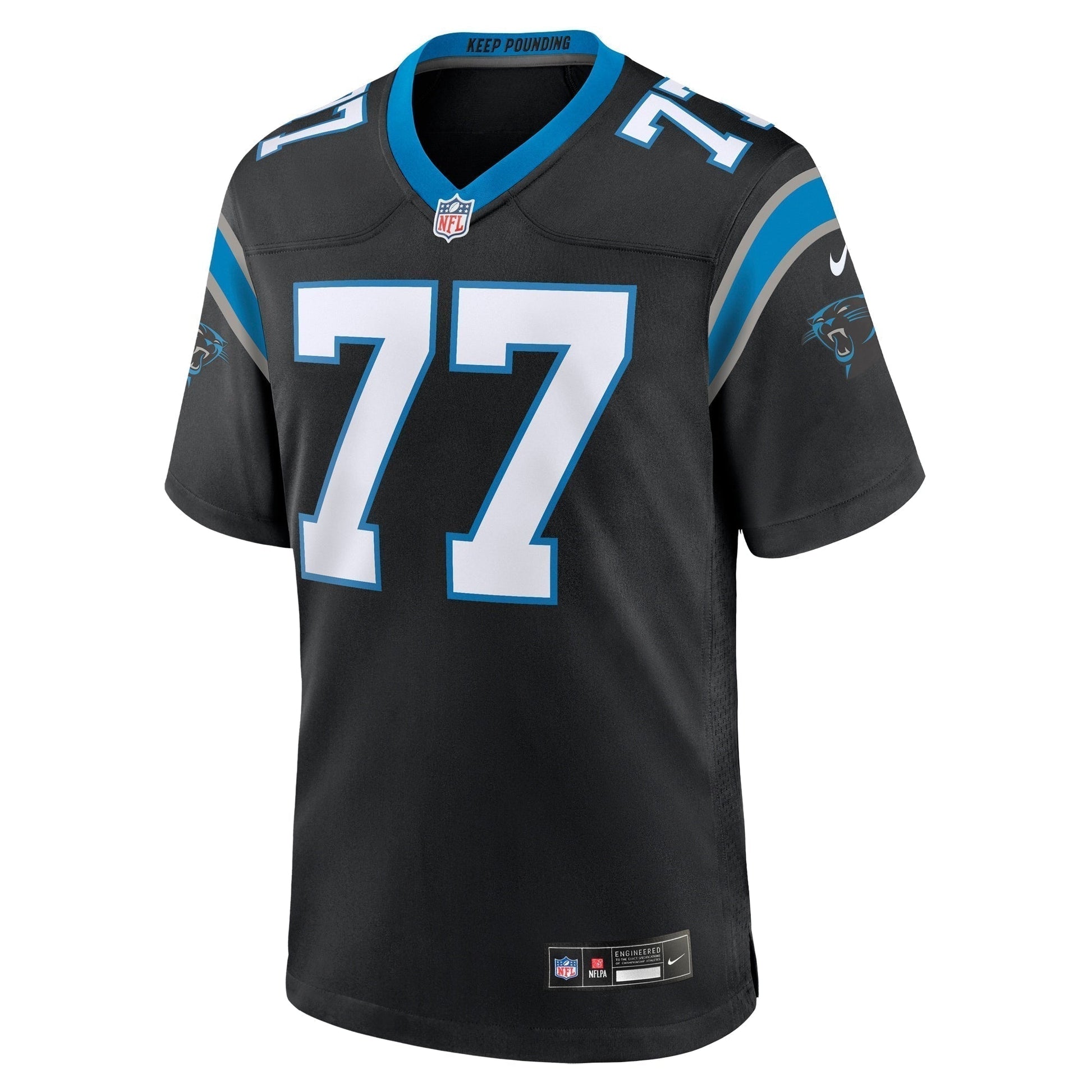 Deonte Brown Carolina Panthers Team Game Jersey - Black football jersey product view 2