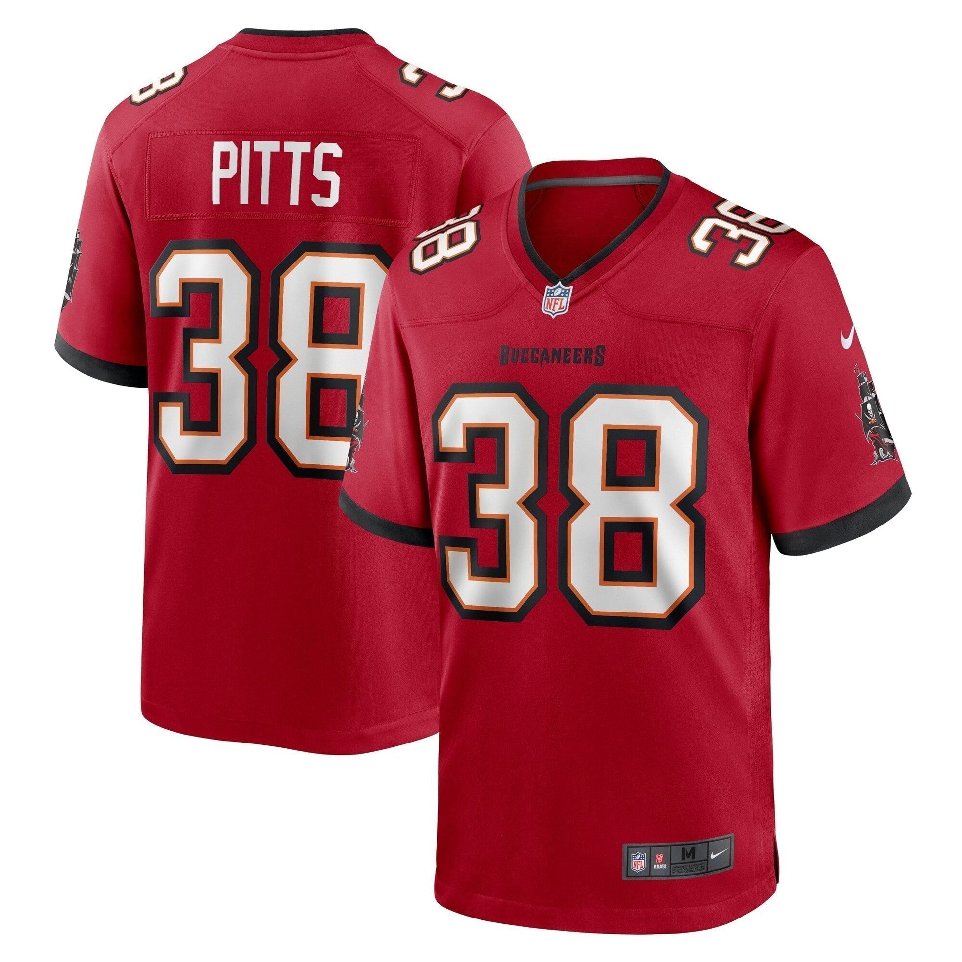 Derrek Pitts Tampa Bay Buccaneers Game Jersey - Red football jersey product view 1