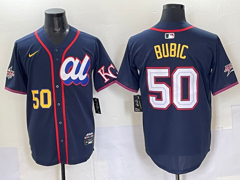 Men's American League Kris Bubic Navy 2025 All-Star Edition Limited Player Jersey baseball jersey product view 1