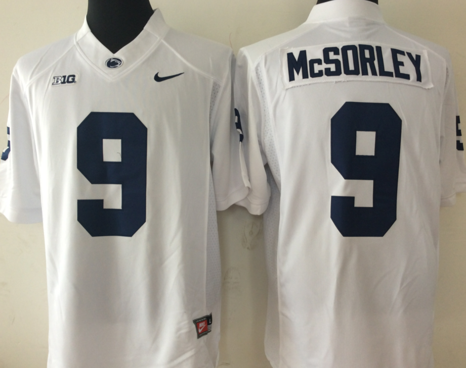 Men's Penn State Nittany Lions Trace McSorley #9 White Team Game Jersey football jersey product view 1