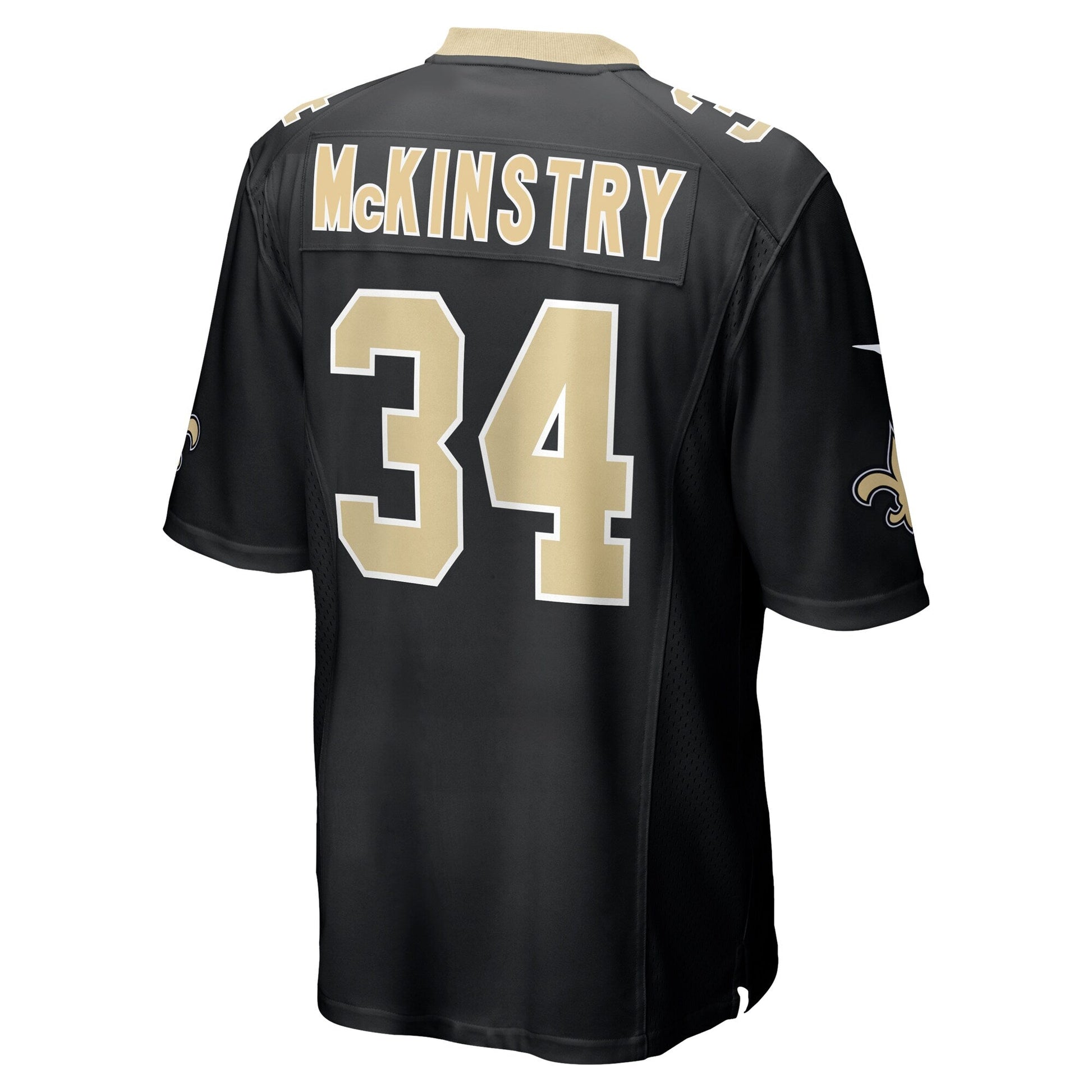 Ga'Quincy McKinstry New Orleans Saints 2024 NFL Draft Game Jersey - Black football jersey product view 3