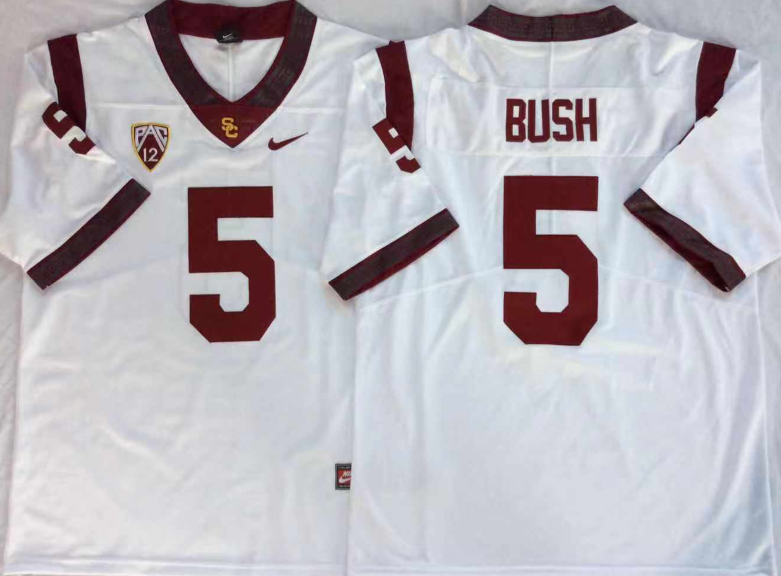 Men's USC Trojans Reggie Bush White Player Game Jersey sports jersey product view 1