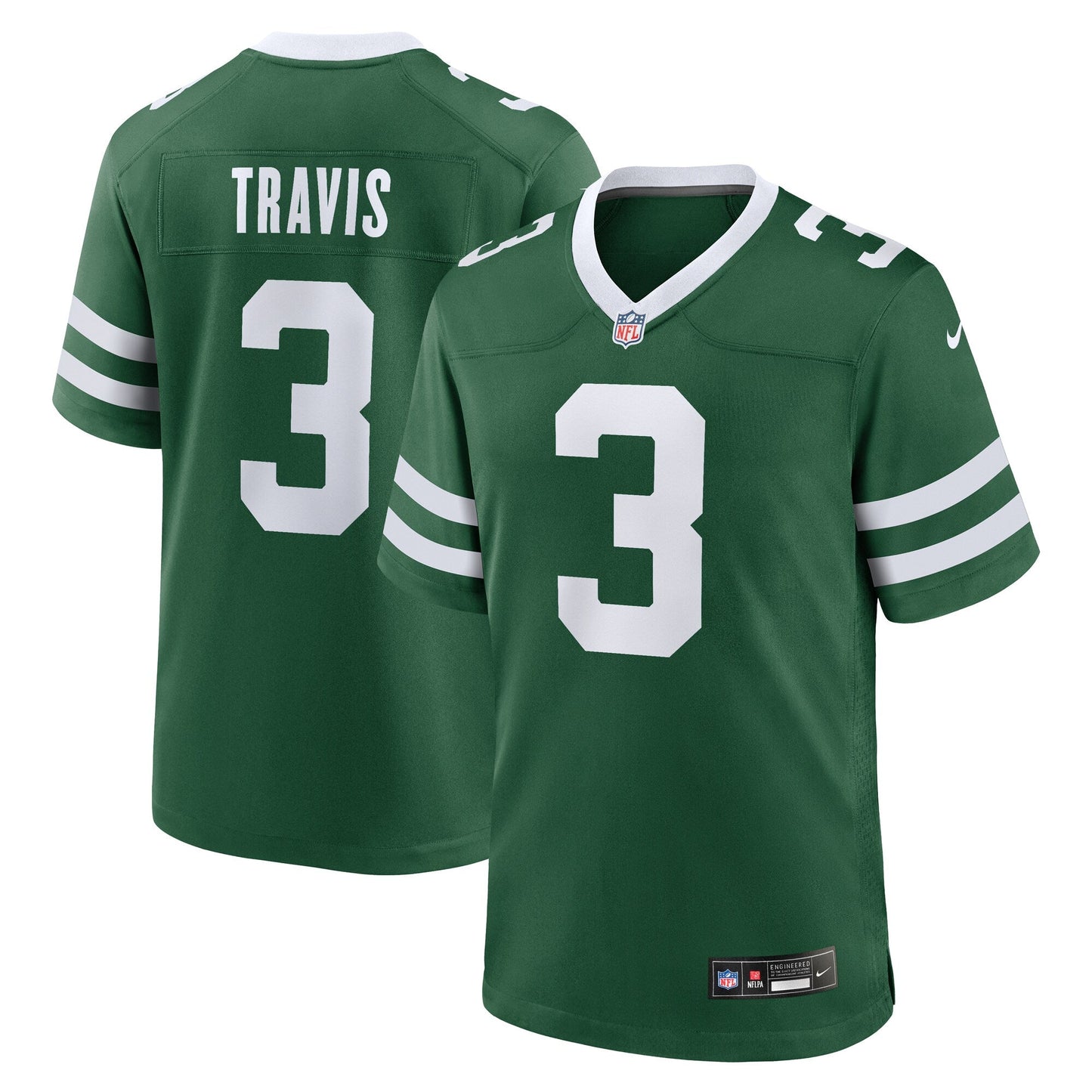 Jordan Travis New York Jets Team Game Jersey - Legacy Green football jersey product view 1