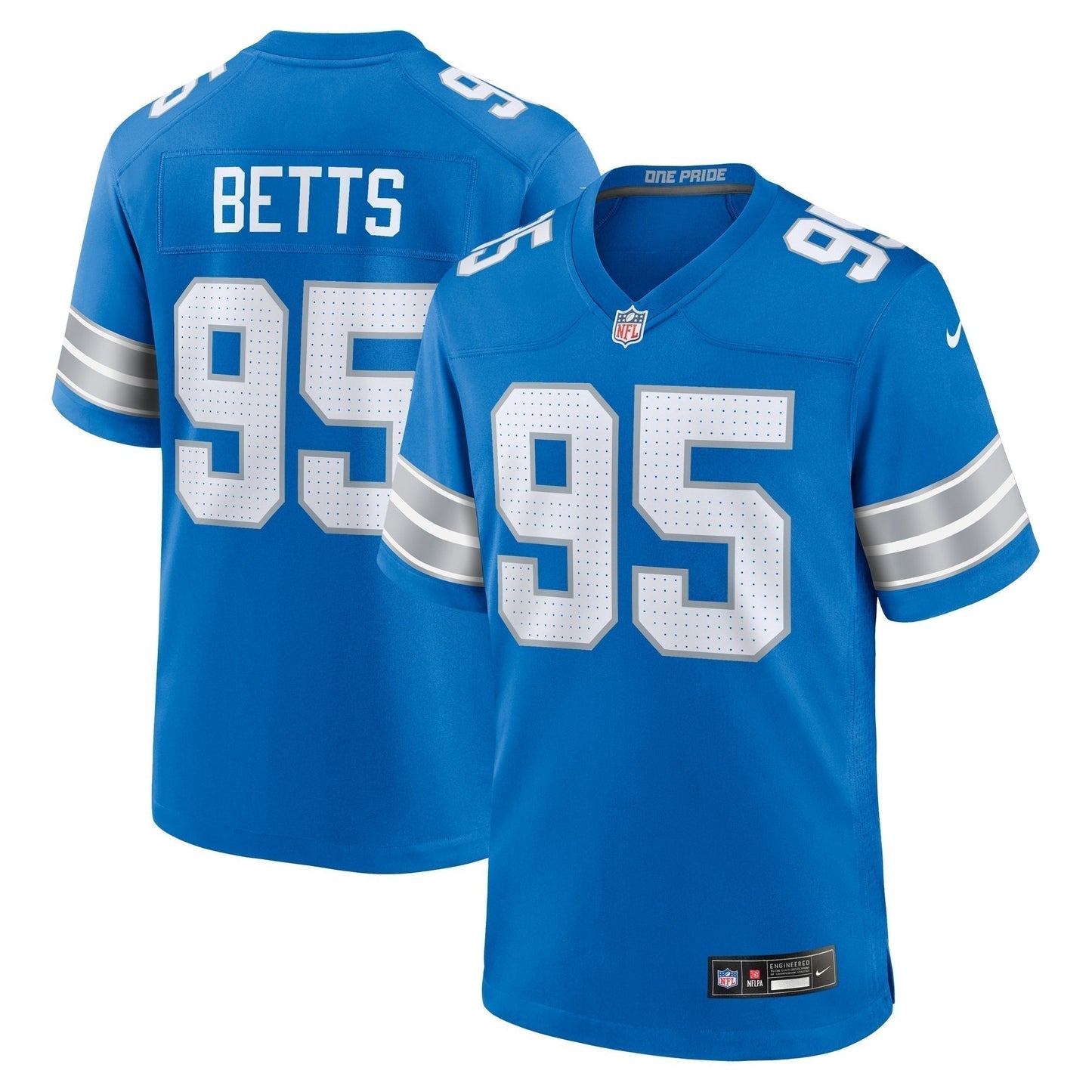 Mathieu Betts Detroit Lions Game Jersey - Blue football jersey product view 1