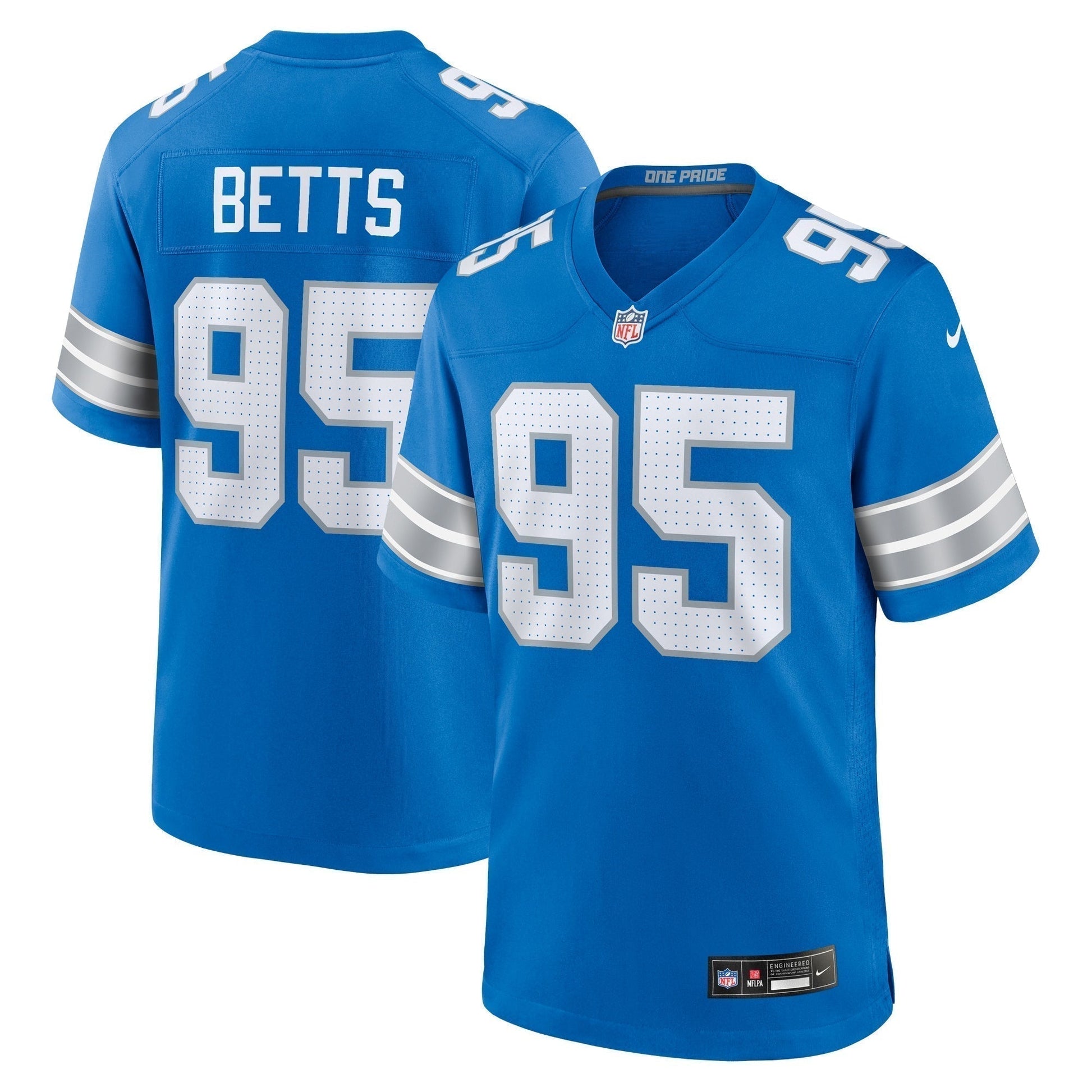 Mathieu Betts Detroit Lions Game Jersey - Blue football jersey product view 1