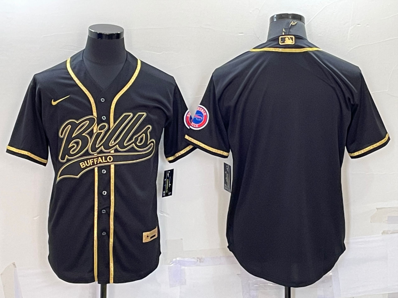 Men's Buffalo Bills Black Blank Jersey football jersey product view 1