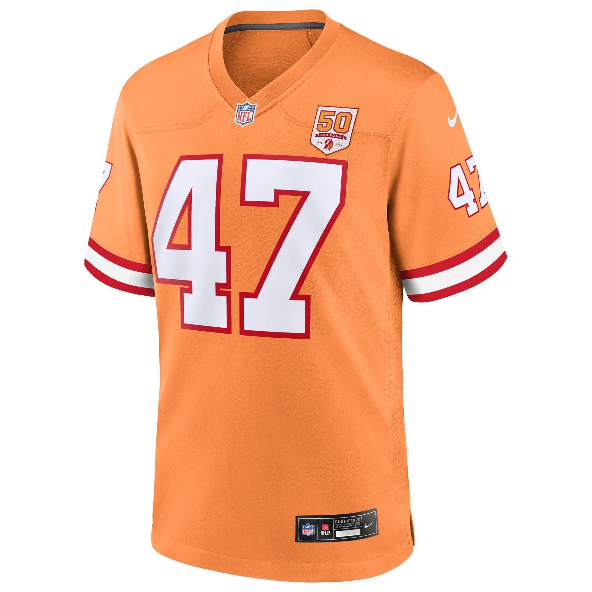 Tampa Bay Buccaneers John Lynch Creamsicle 50th Season Game Jersey football jersey product view 1
