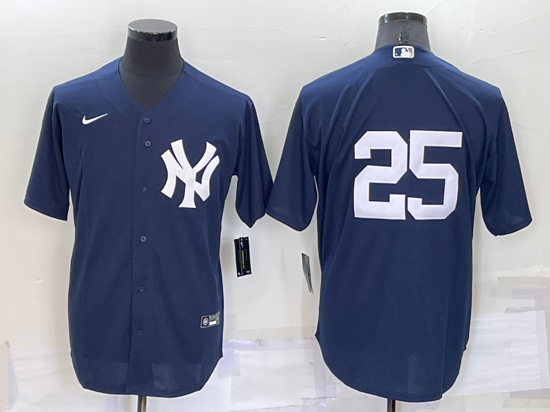 Men's New York Yankees Jason Giambi Navy Replica Player Name Jersey baseball jersey product view 1