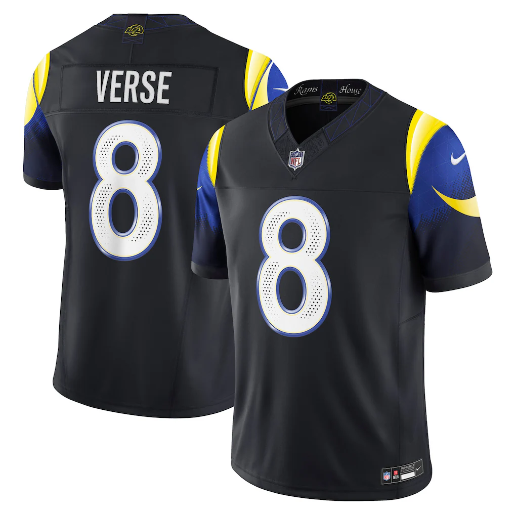 Men's Los Angeles Rams Jared Verse #8 Midnight Blue 2025 Rivalries Collection Game Jersey football jersey product view 1