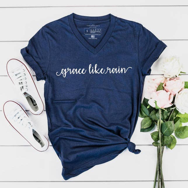 Grace Like Rain V-Neck Unisex T-shirt, Sweatshirt, Hoodie, Long Sleeve Tee - T-Shirt, Sweatshirt, Hoodie