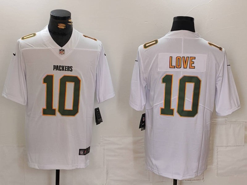 Men's Green Bay Packers Jordan Love White Fashion Game Jersey basketball jersey product view 1