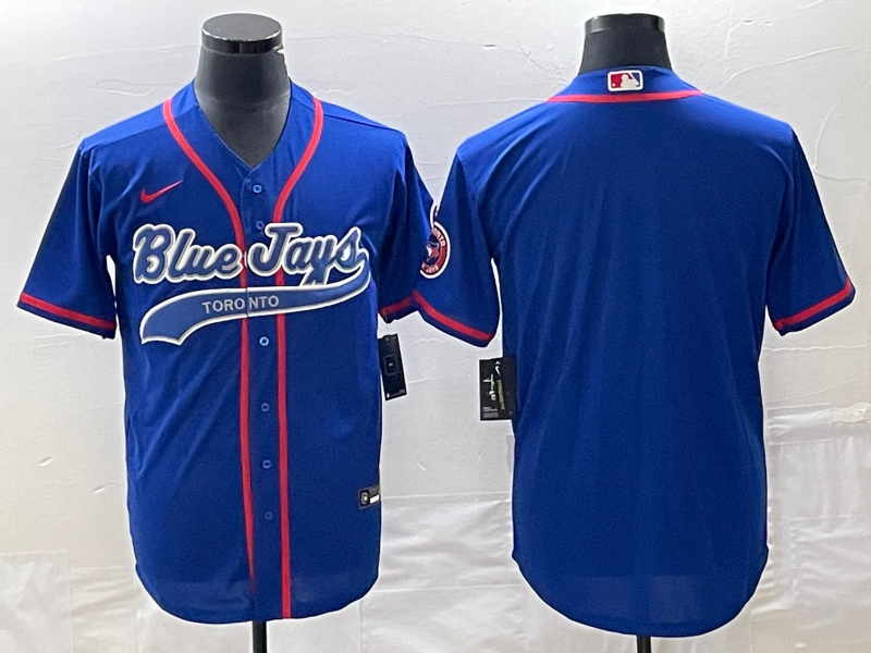 Men's Toronto Blue Jays Blue Blank Replica Player Jersey1 baseball jersey product view 1