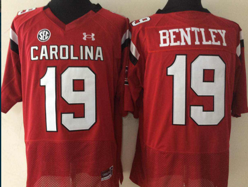 Men's South Carolina Gamecock Jake Bentley #19 Maroon Player Game Jersey sports jersey product view 1