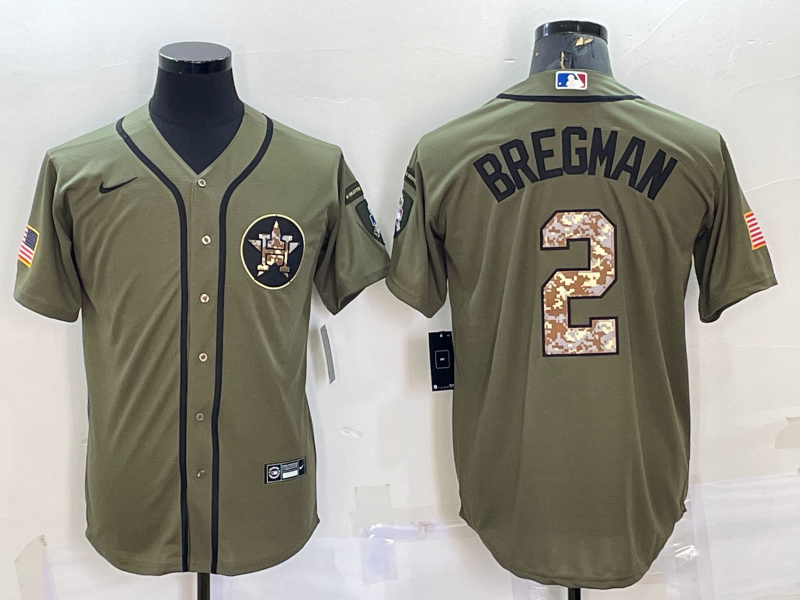 Men's Houston Astros Alex Bregman #2 Green Replica Player Jersey1 baseball jersey product view 1