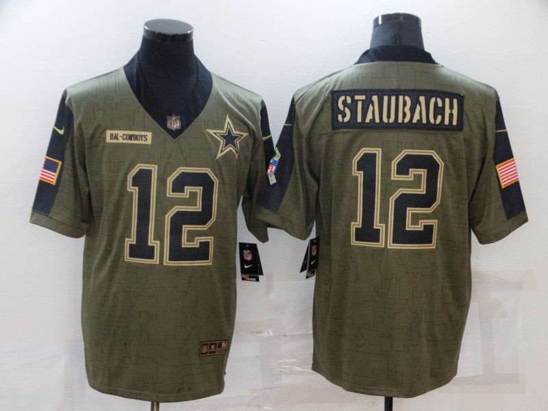 Men's Dallas Cowboys Roger Staubach Brown Game Jersey football jersey product view 1