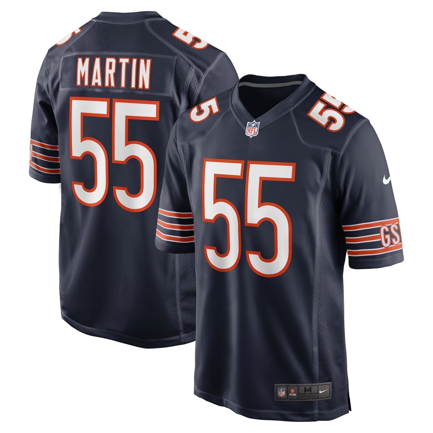 Jacob Martin Chicago Bears Game Jersey - Navy football jersey product view 1