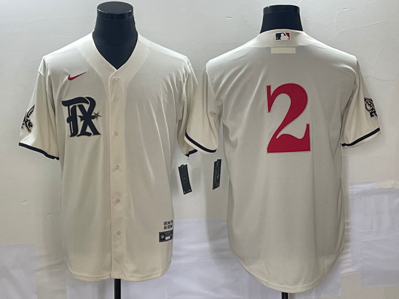 Men's Texas Rangers Marcus Semien #2 Cream 2023 City Connect Replica Player Jersey1 baseball jersey product view 1
