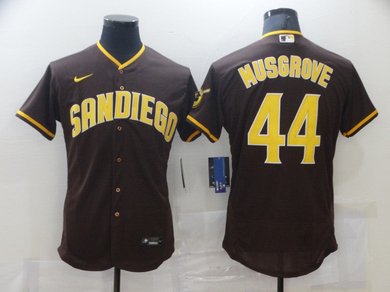 Men's San Diego Padres Joe Musgrove #44 Brown Stitched Jersey1 baseball jersey product view 1