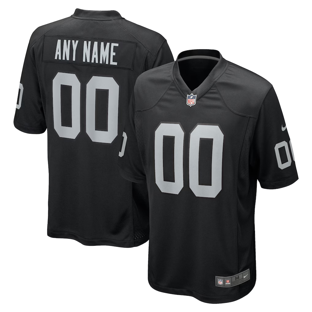 Men's Las Vegas Raiders Black Custom Game Jersey football jersey product view 1