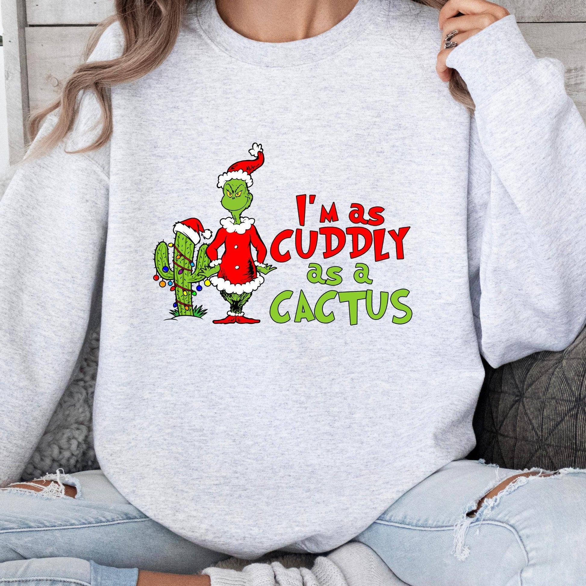 Grinchmas Cactus Sweatshirt Unisex T-shirt, Sweatshirt, Hoodie, Long Sleeve Tee - T-Shirt, Sweatshirt, Hoodie