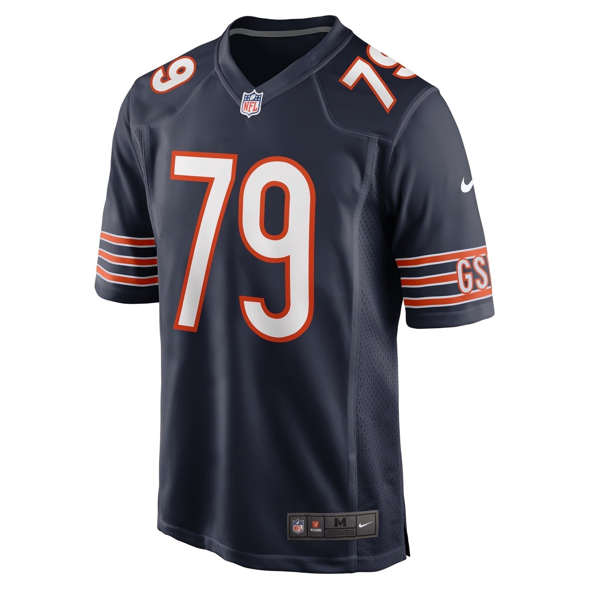 Matt Pryor Chicago Bears Game Jersey - Navy football jersey product view 2