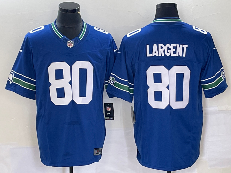 Men's Seattle Seahawks Steve Largent Royal Throwback Legend Player Jersey football jersey product view 1