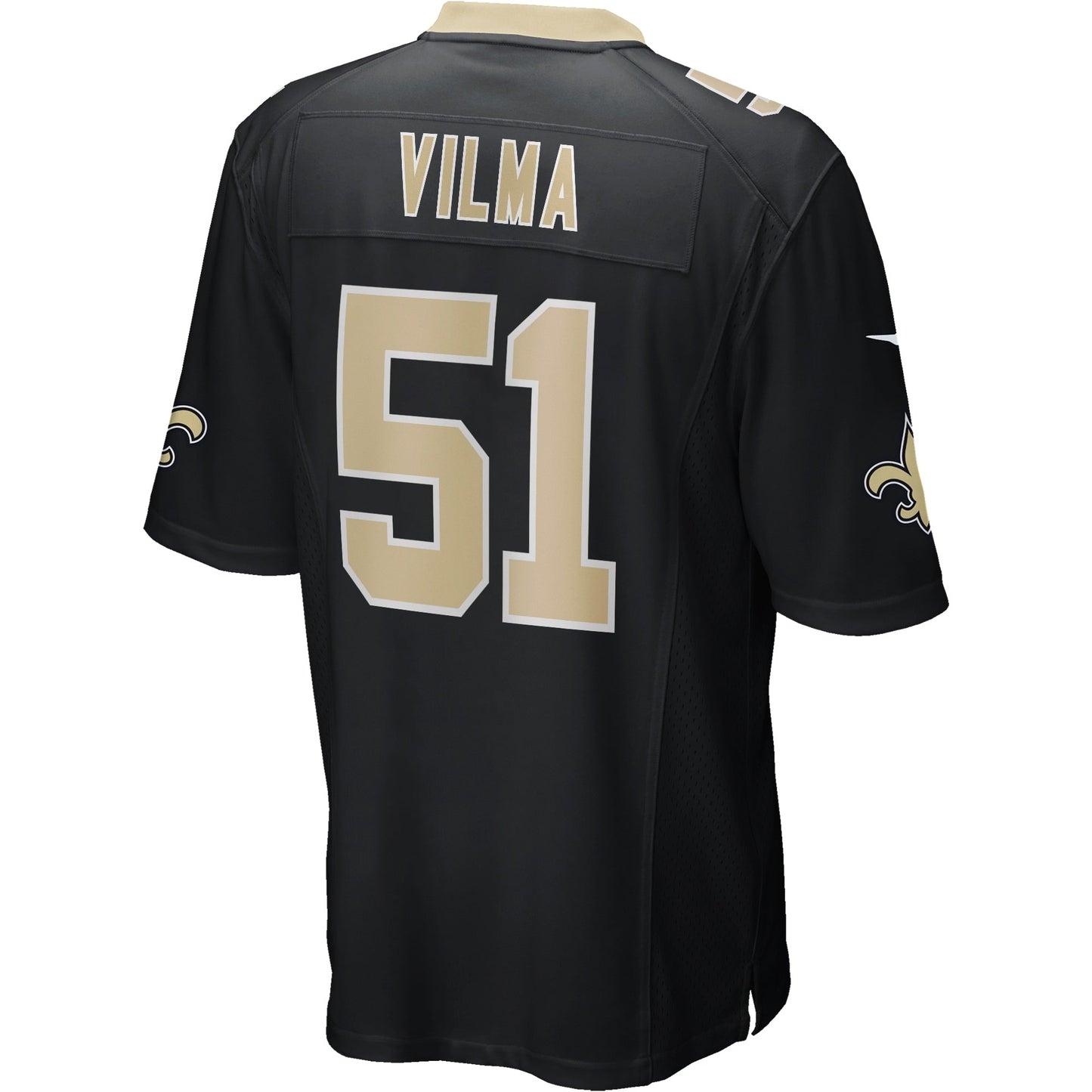 Jonathan Vilma New Orleans Saints Game Retired Jersey - Black football jersey product view 3