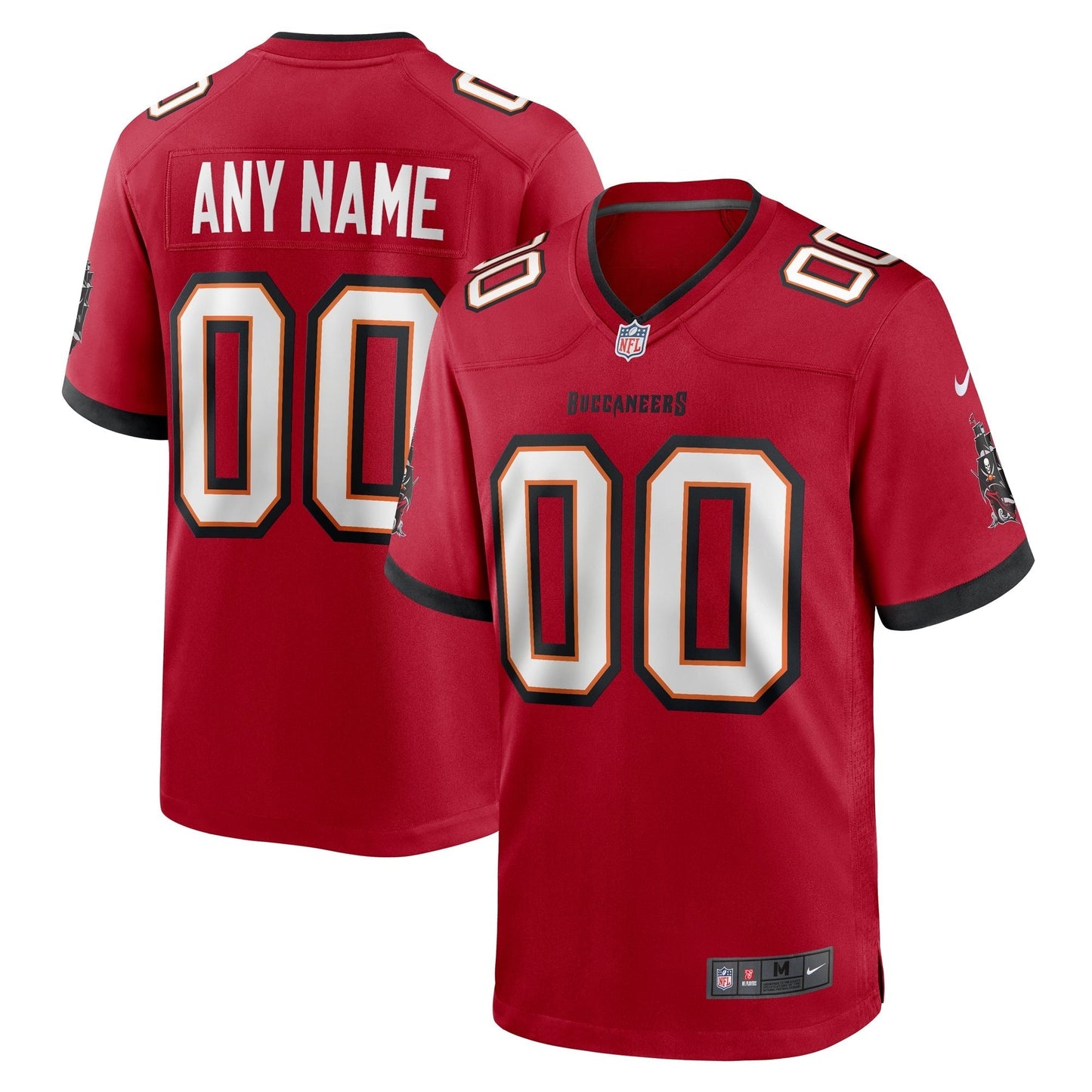 Red Tampa Bay Buccaneers Team Custom Game Jersey football jersey product view 1