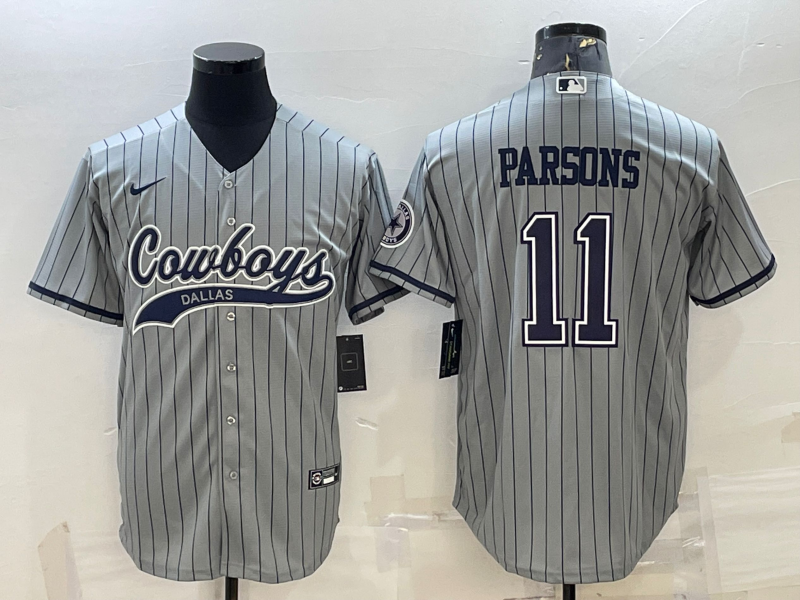 Men's Dallas Cowboys Micah Parsons Gray Game Player Jersey Joint Edition football jersey product view 1