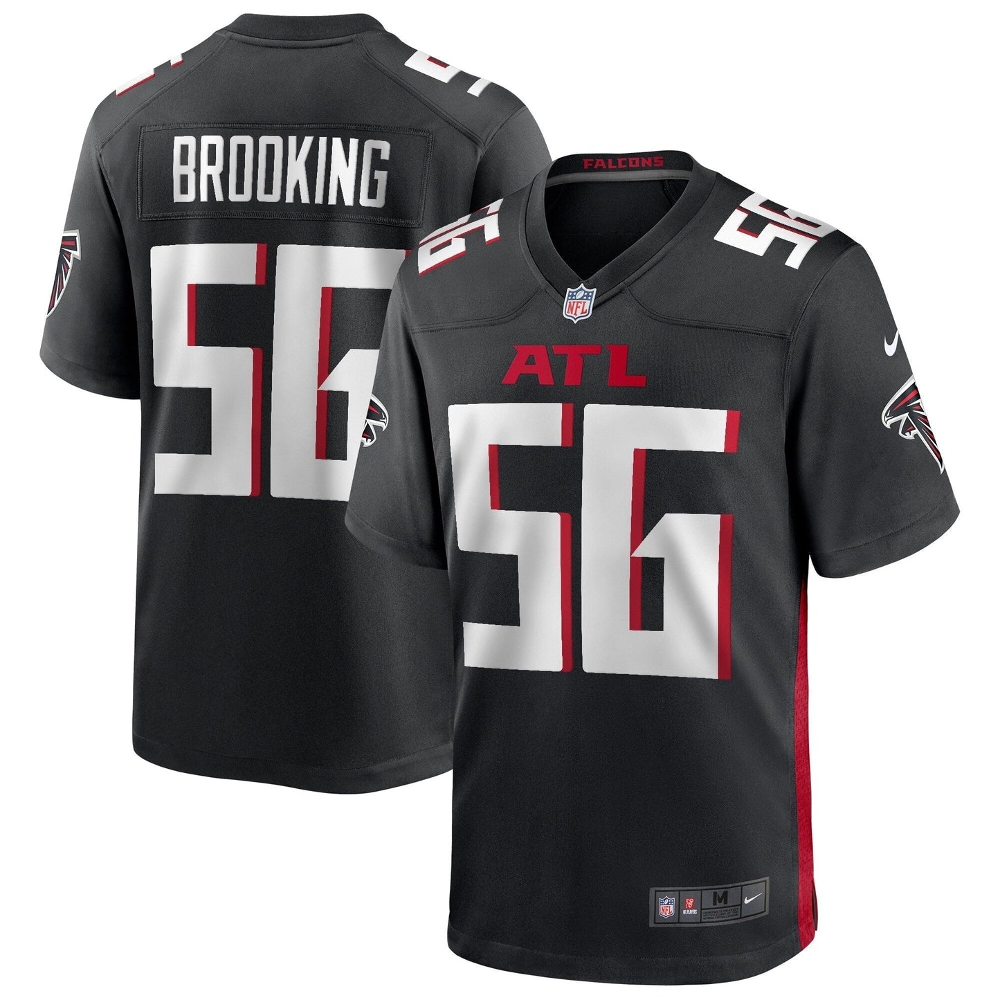 Keith Brooking Atlanta Falcons Game Retired Jersey - Black football jersey product view 1