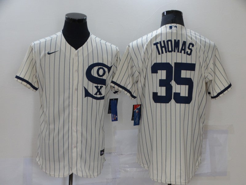 Men's Chicago White Sox Frank Thomas Beige Replica Baseball Jersey baseball jersey product view 1