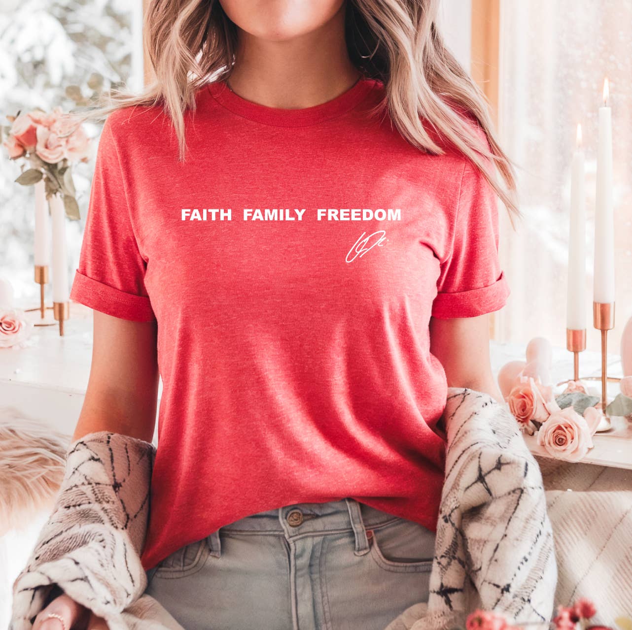 Faith Family Freedom T-Shirt Charlie Kirk, Heather Red Unisex T-shirt, Sweatshirt, Hoodie, Long Sleeve Tee - T-Shirt, Sweatshirt, Hoodie