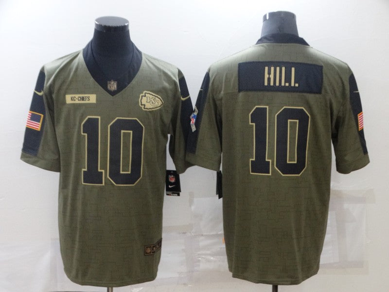 Men's Kansas City Chiefs Tyreek Hill #10 Brown Game Player Jersey1 football jersey product view 1