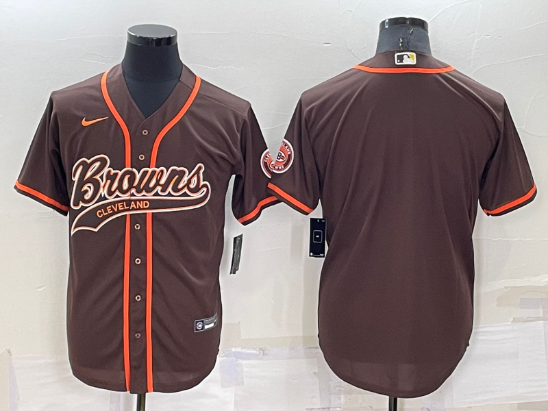 Men's Cleveland Browns Brown Blank Jersey football jersey product view 1